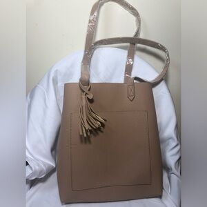 Tassel Tote Bag in Taupe
